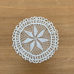 Vintage Cotton Crocheted Doily, Table Decoration
