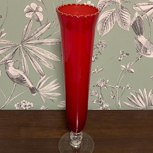 Vintage Red Glass Vase, 1970’s