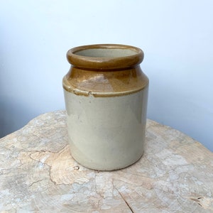 Antique Glazed Salt Pot, Stoneware Pot, Earthenware Pot