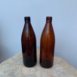 Vintage Large Brown Beer Bottles