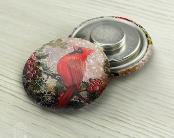 Needle Minder, Owlforest, cross stitch, embroidery accessory, animals, birds, Russian Window, toadstools, strong magnetic needle keeper