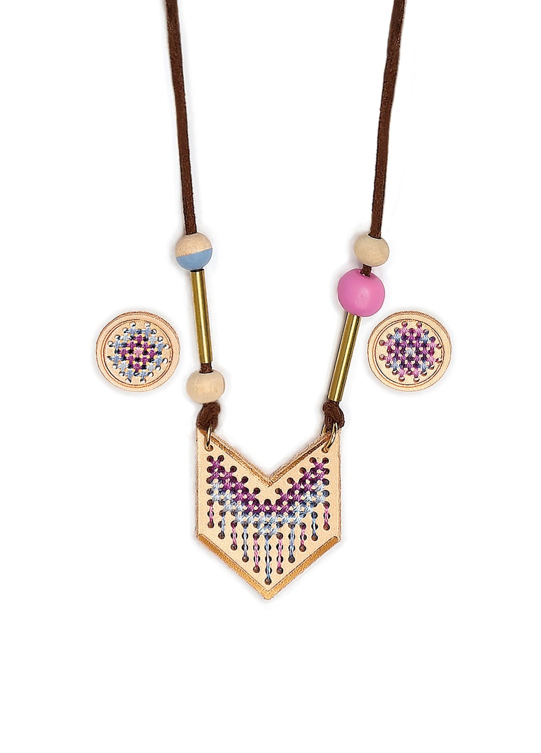 Easy Cross Stitch Jewelry Set Leather Accessory Set DIY Etsy