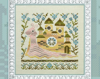 Ship from US, Owlforest Embroidery Kit, "Snail Houses Forget-Me-Nots", garden, floral cross stitch, forget me not, cottagecore decor, NEW