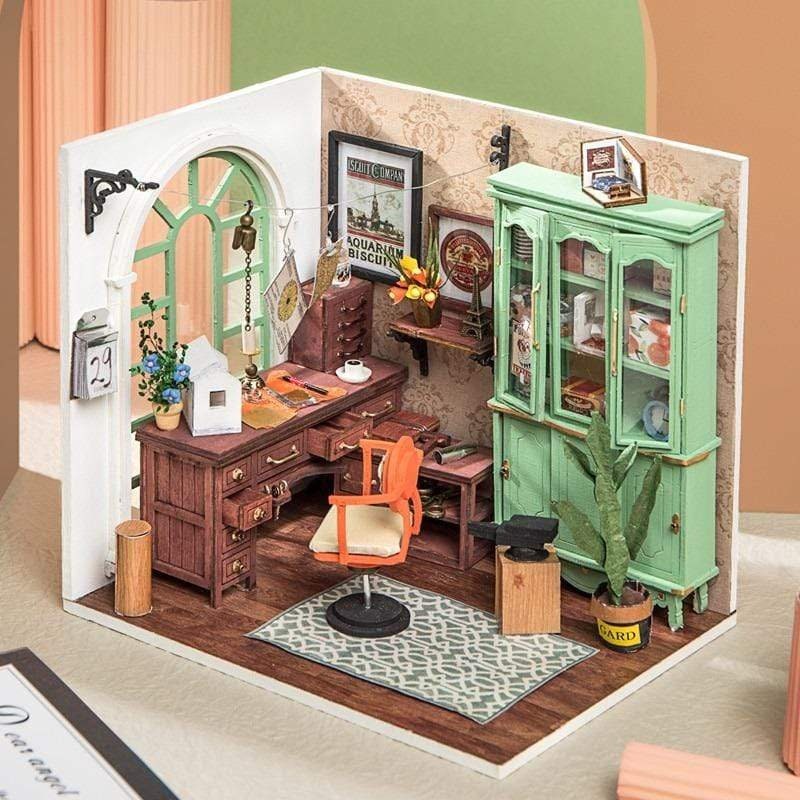 1:24 Skala Puppenhaus Arbeitszimmer mit Möbel Set 