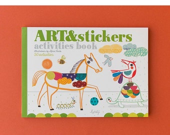 Sticker Art Kit, "Art & Stickers", story telling, kid's art kit, sticker book, basic shapes, preschool, make art with shapes and patterns