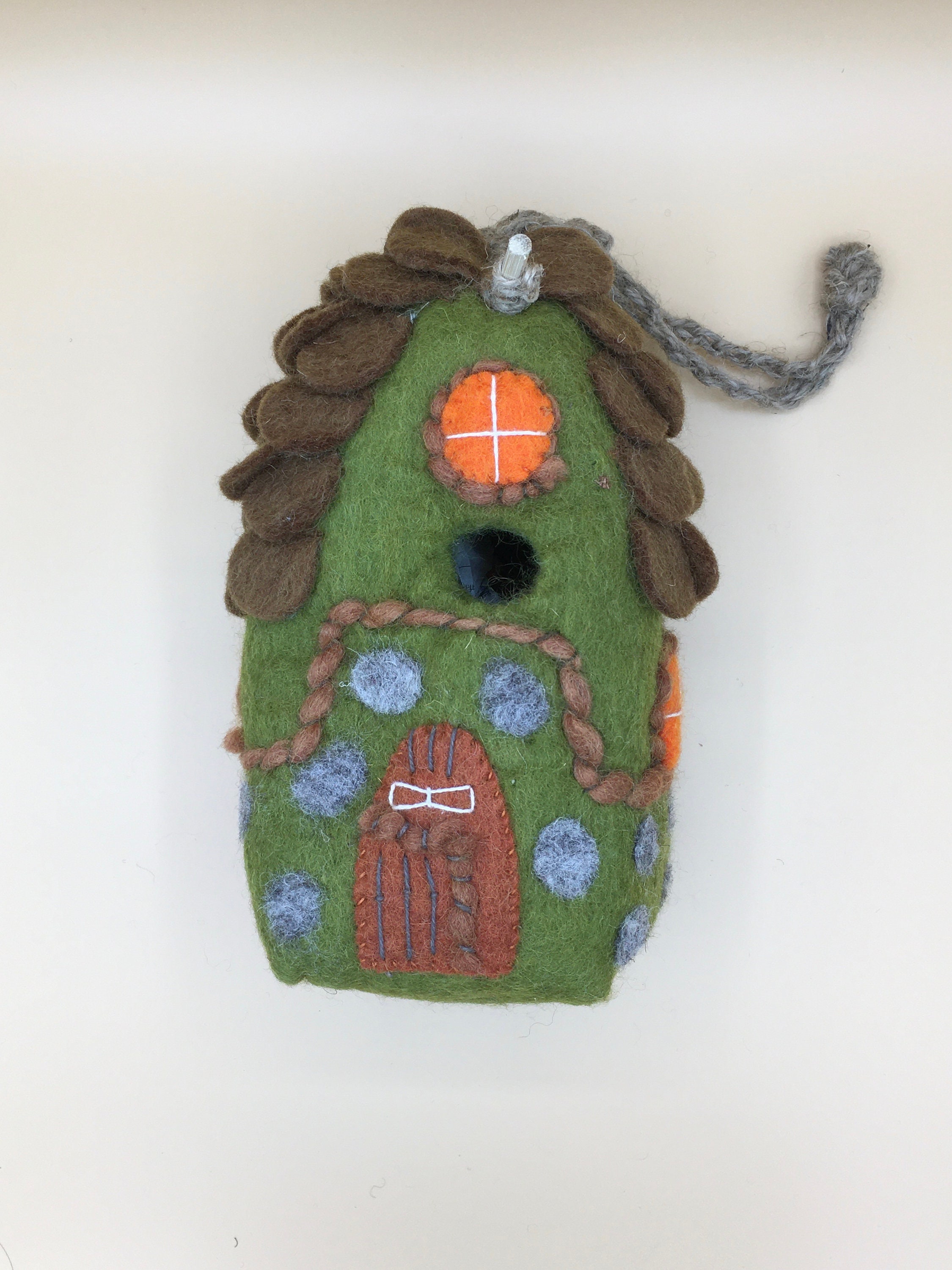 Felt Birdhouse, Forest House, eco friendly birdhouse, all natural