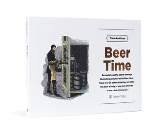 Trace and Draw, "Beer Time", vintage print, art kit, learn to draw, eye-hand coordination, unique decor, therapeutic art activity, hobby