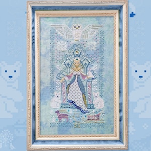 Cross Stitch Pattern, &quot;The Snow Queen&quot;, printed colored chart, OwlForest Embroidery, Villains on the Thrones Series, character cross stitch