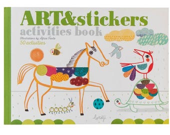 Sticker Art Kit "Art & Stickers"  artful unique children's gift inspiring creativity story telling kid's sticker book color shape fine motor