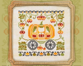 Cross Stitch Floss Set, "Pumpkin Carriage", OwlForest Embroidery, fairytale, story cross stitch, Cinderella cross stitch, hand-dyed threads