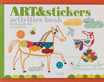 Sticker Art Kit, "Art & Stickers", story telling, kid's art kit, sticker book, basic shapes, preschool, make art with shapes and patterns