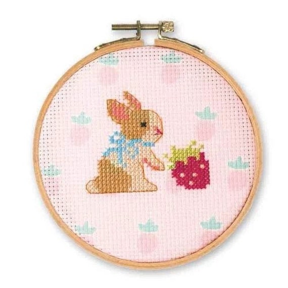 Mini Bunny Modern Kids Counted Cross Stitch Kit Easy Beginner Level Cross  Stitch Kit 