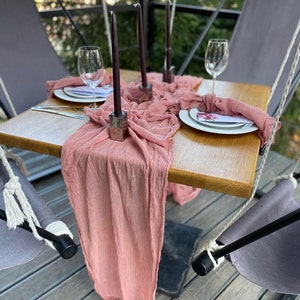 Dusty Rose Cheesecloth Table Runner Many Color Hand Dyed Gauze Boho Wedding Gauze Runner Aisle Decor Bridal Shower Party Wedding Centerpiece
