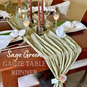 Sage Green Table Runner Wedding Cheesecloth Runner Hand Dyed Gauze Many Colors Cotton Scrim Table Centerpiece Baby Shower Gauze Table Decor