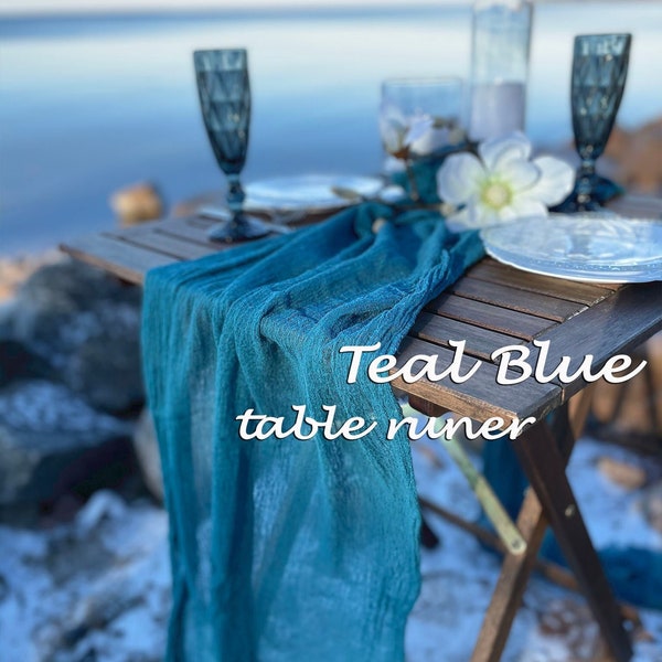 Teal Blue Wedding Cheesecloth Table Runner Many Colors Gauze Runner Wedding Decor for Table Centerpiece Gauze Napkin Boho Wedding Arch Decor