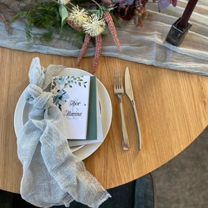 Light Blue Wedding Gauze Napkins Set of 4 Chic Dinner Cheesecloth Napkin Color Choise Napkins Hand Dyed Napkins Boho Wedding Table Decor