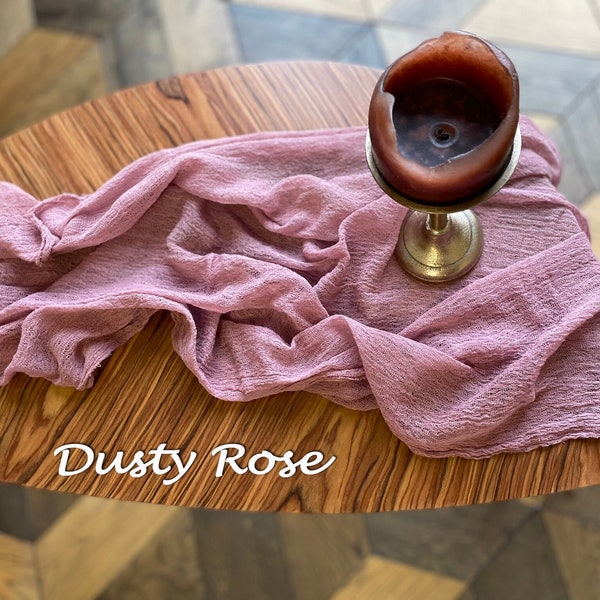 Boho Dusty Rose Cheesecloth Table Runner Color Choise Rustic Wedding Table Centerpieces Gauze Runner Gauze Napkin Altar Cloth Arbor Drapery