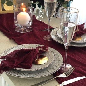 Set of Bordo Cheesecloth Wedding Napkins Any Color Rustic Wedding Table Decor Neutral Cotton Scrim Gauze Hand Dyed Farm Tasble Decor Cloth