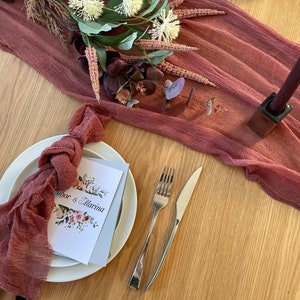Marsala Gauze Napkins SET OF Boho Wedding Napkins Rustic Wedding Table Decoration Hand Dyed Napkins Chic Cheesecloth Napkins Neutral Decor