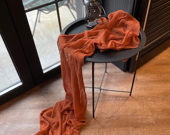 Terracotta Cheesecloth Runner Many Color Gauze Runner Chic Boho Wedding Neutral Cheesecloth Table Runner Farmhouse Wedding Decor Altar Cloth