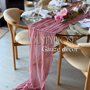 Dusty Rose Wedding Table Runner Cheesecloth Runner Gauze Wedding Centerpieces Hand Dyed Cheese Cloth Fabric Altar Cloth Boho Rustic Wedding