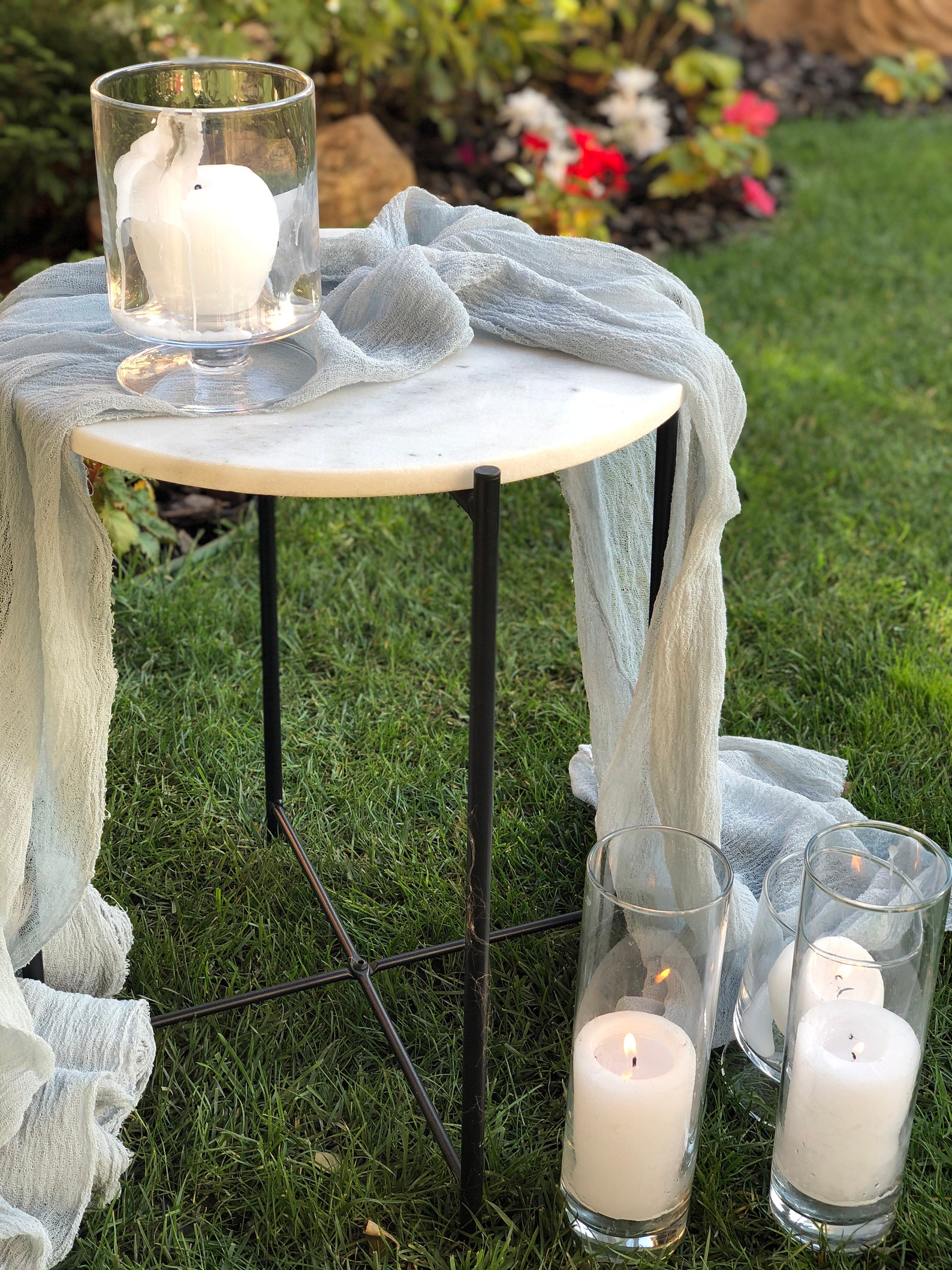 Light Blue Gauze Table Runner Wedding Runner Centerpiece Table Etsy