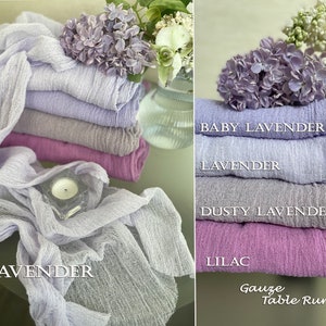 Cheesecloth Table Runner Purple Colors Boho Wedding Centerpieces Lavender Gauze Runner Aisle Backdrop Baby Shower Party Lilac Modern Sheer