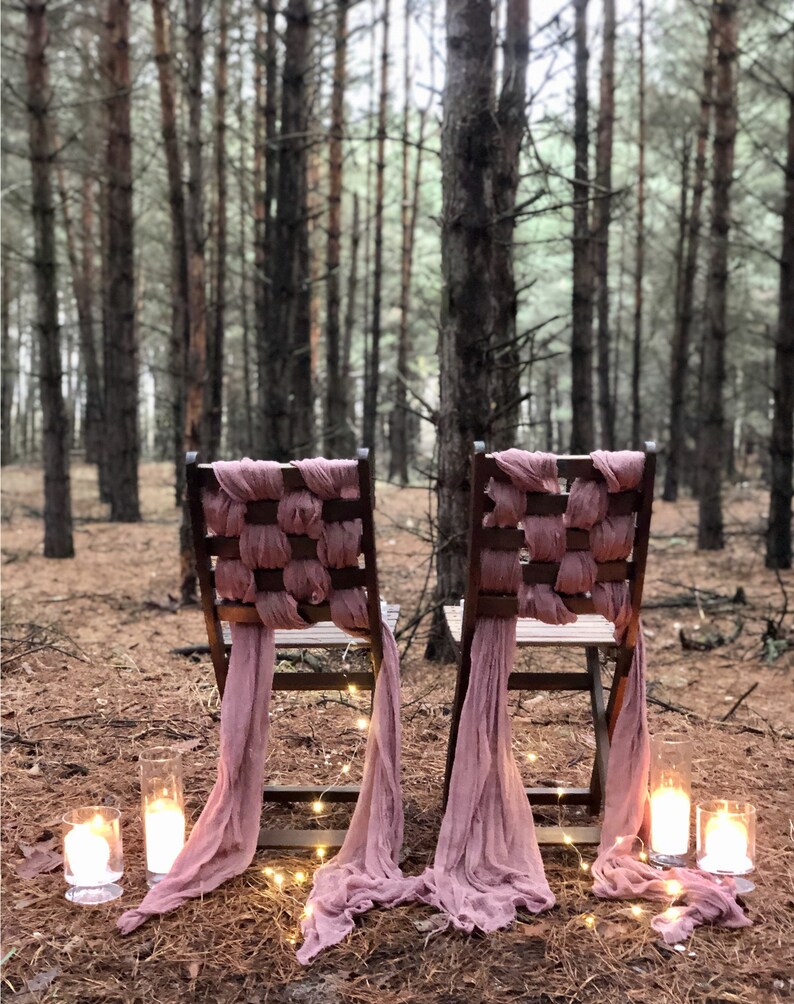 Dusty Rose Cheesecloth Chiavary Sashes Color Choise Vintage Etsy