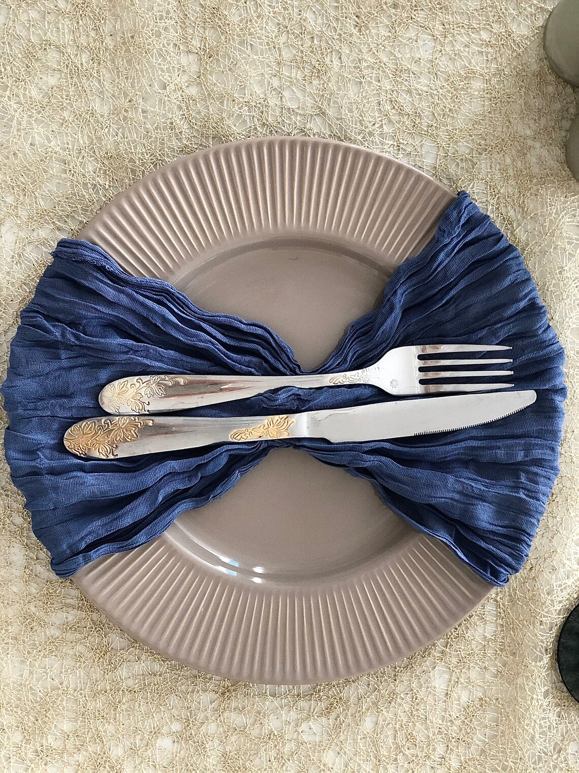 Navy Blue Cheesecloth Napkins Set 4 Gauze Fabric Hand Dyed Etsy