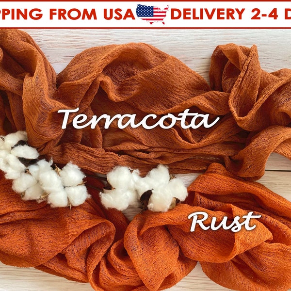 Terracota Cheese Cloth Table Runner Aisle Runner Rust Gauze Runner Modern Sheer Boho Wedding Centerpieces Altar Cloth Cheesecloth Napkin