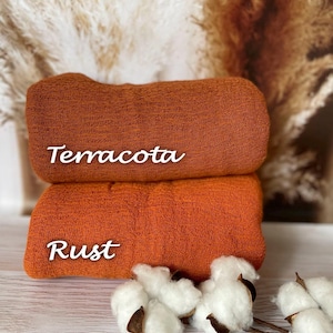 Terracotta or Rust Cheesecloth Runner Hand Dyed Many Color Wedding Gauze Table Runner Modern Sheer Altar Cloth Bridal Shower Party Napkin