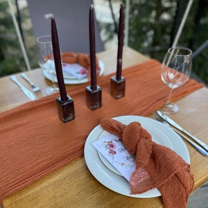 Terracota Gauze Napkins Set of Wedding Napkin Raw Edges Hand Dyed Cheesecloth Napkins Rustic Wedding Table Decor Gauze Fabric Many Colors