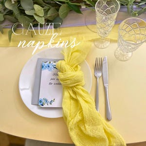 Lemon Cheesecloth Napkin Set of Wedding Napkin Hand Dyed Napkin Gauze Napkin Many Color Boho Napkin Cocktail Napkin Boho Cotton Gauze Napkin