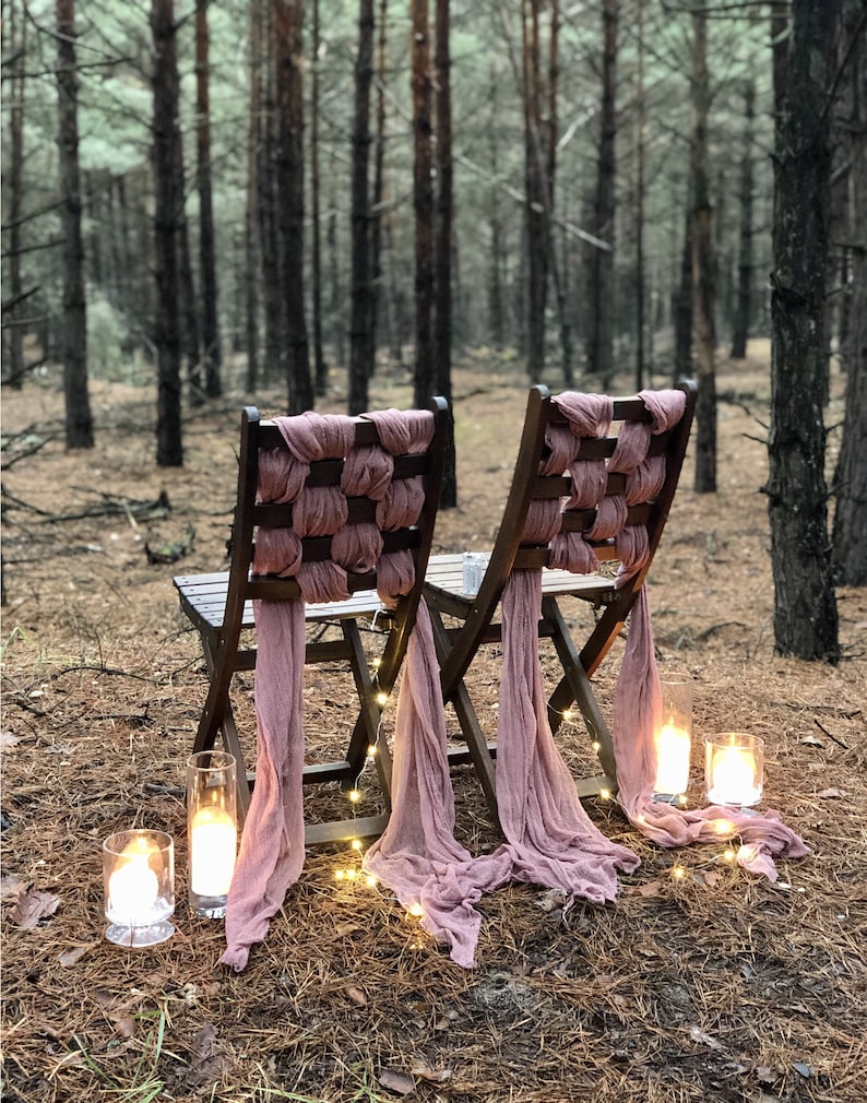 Dusty Rose Cheesecloth Chiavary Sashes Color Choise Vintage Etsy