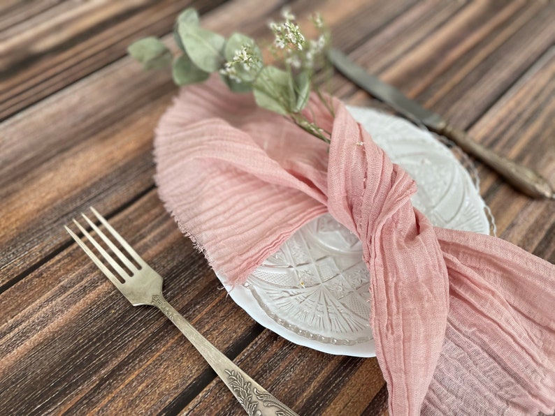 Rustic Blush Cheesecloth Table Runner High Density Gauze Etsy