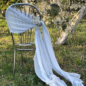 CHEESECLOTH CHAIR BOWS SASHES RUSTIC CHAIR COVER 4 COLOURS DECOR WEDDING 