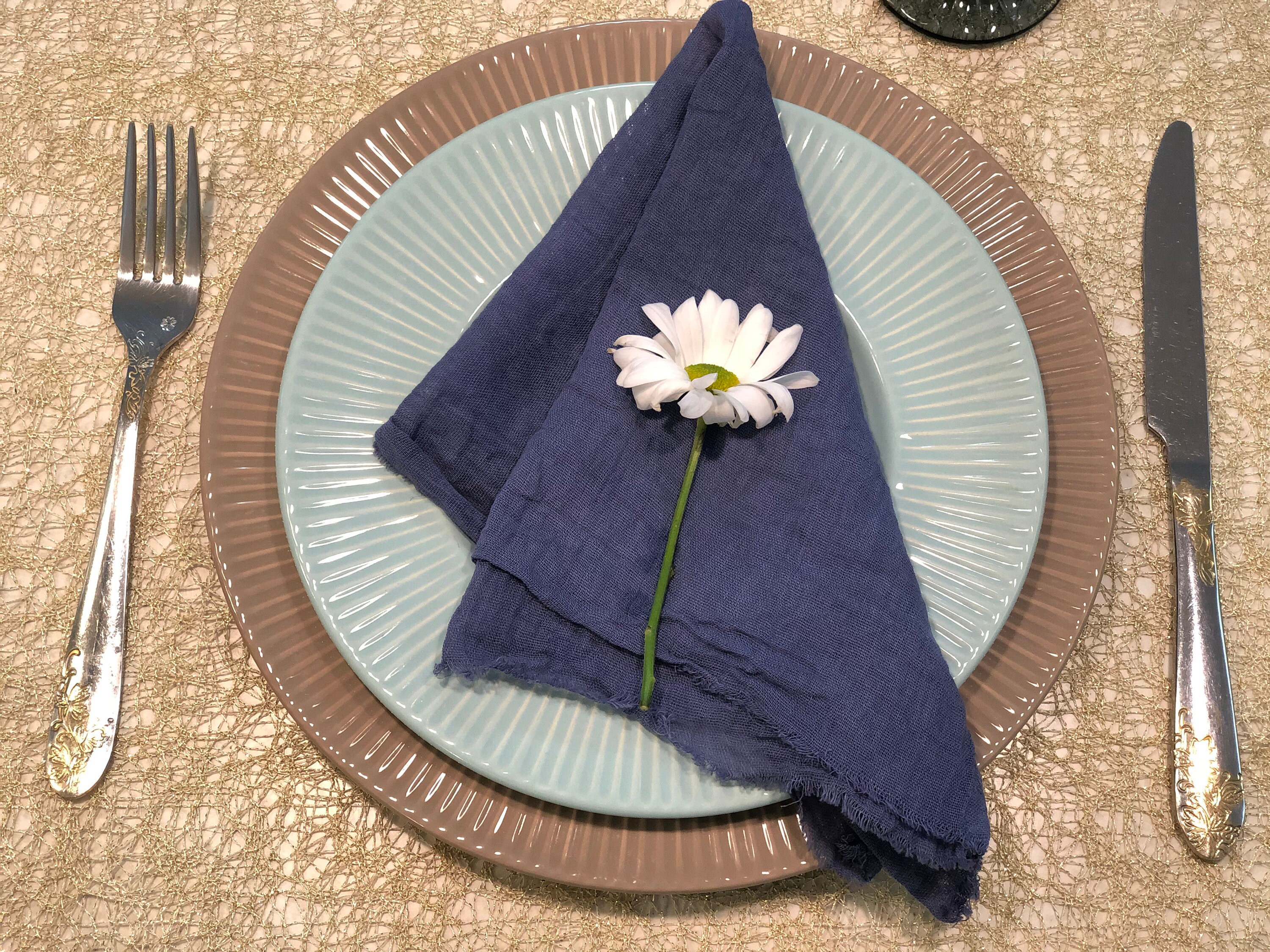 Navy Blue Cheesecloth Napkins Set 4 Gauze Fabric Hand Dyed Etsy