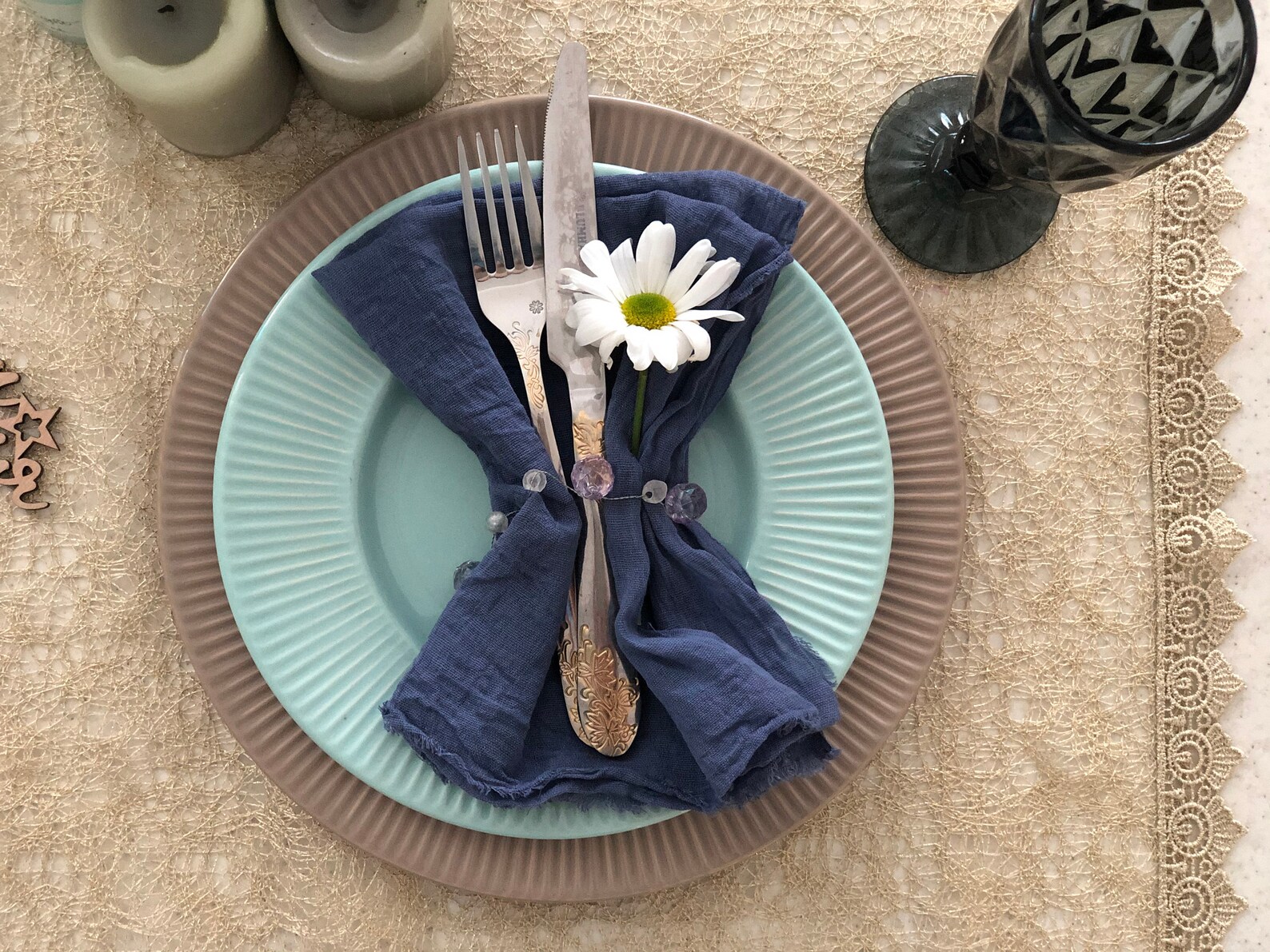 Navy Blue Cheesecloth Napkins Set 4 Gauze Fabric Hand Dyed Etsy