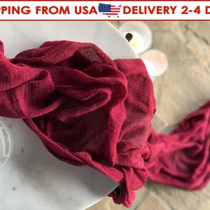 Bordo Color Table Runner | Ready to ship from USA | Gauze Runner | Hand Dyed Fabric | Boho Wedding Decoration Bridal Shower Party Arbor Drap
