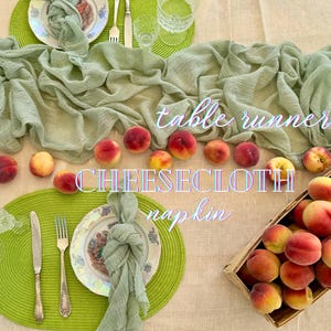 Sage Green Boho Cheese Cloth Table Runner Sand Beach Wedding Table Decor Rustic Hand Dyed Gauze Fabric Baby Shower Party Wedding Arch Tape