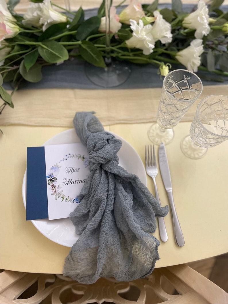 Dusty Blue Cheesecloth Table Runner Wedding Decor Any Color Etsy