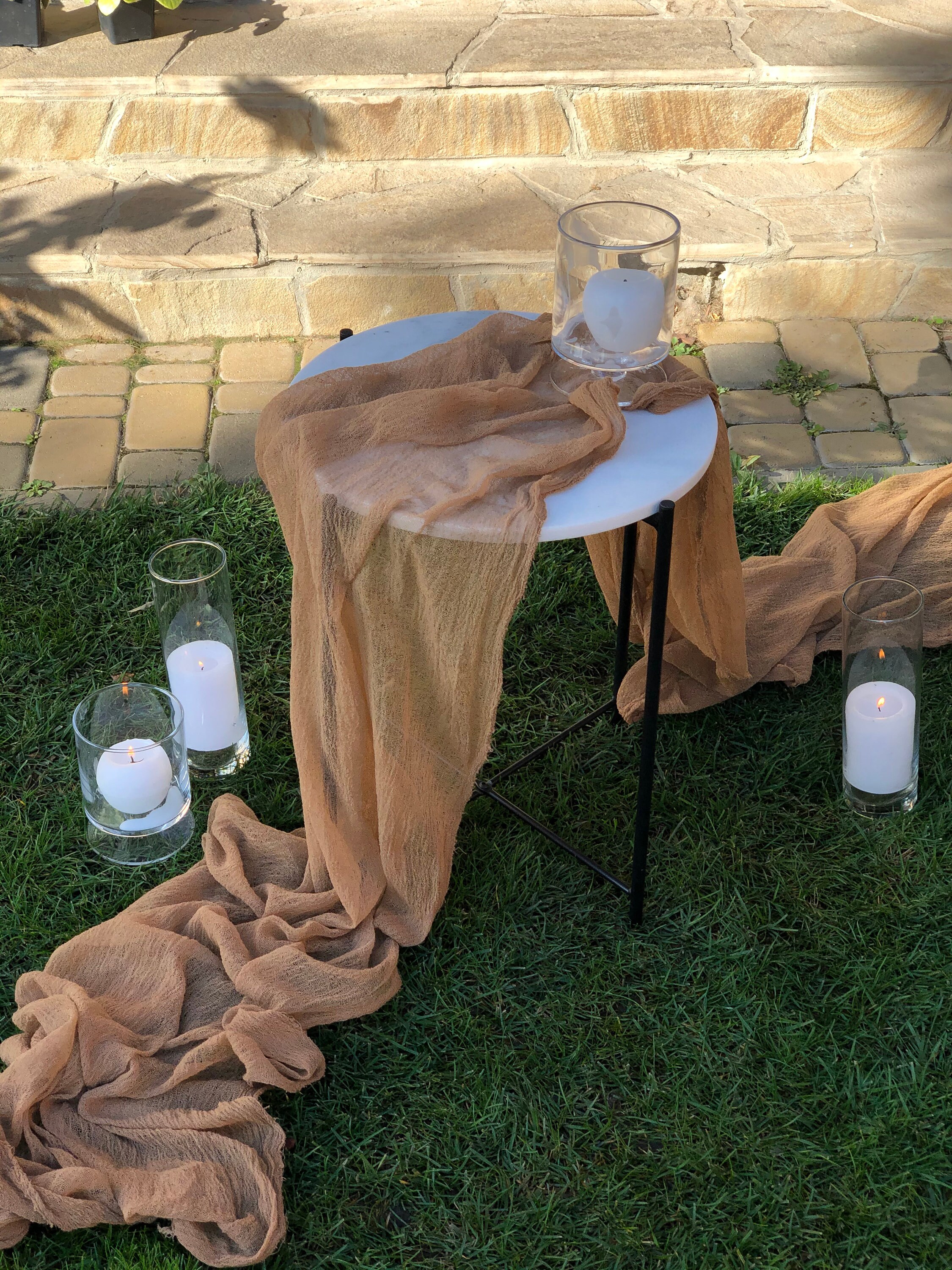 Warm Taupe Cheesecloth Table Runner Any Color Boho Wedding Etsy