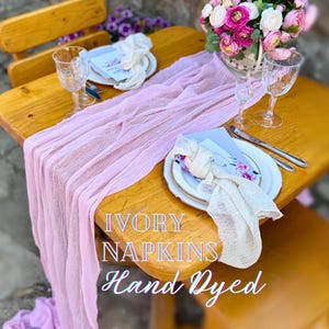 Set of Ivory Wedding Napkin Cheesecloth Hand Dyed Napkin Gauze Napkin Chic Cocktail Napkin Boho Wedding Table Decor Baby Shower Centerpiece