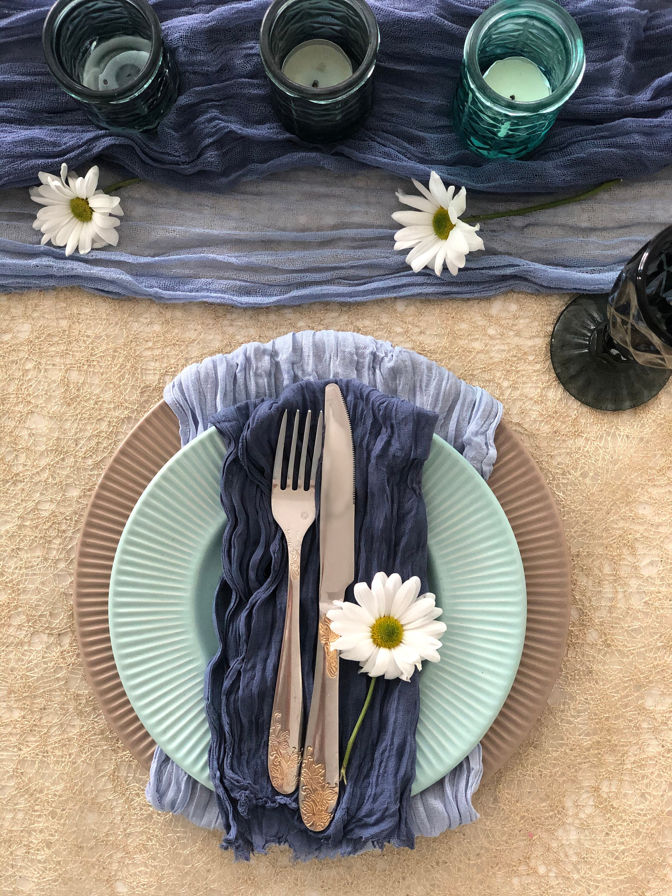 Boho Wedding Napkins Set of 4 Many Color Cheesecloth Hand Dyed Etsy