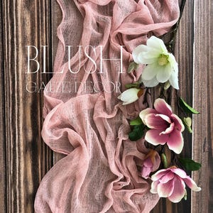 Sweetheart Table Decor Blush Cheesecloth Runner Wedding Centerpiece Gauze Table Runner Hand Dyed Cotton Fabric Baby Shower Party Decorations