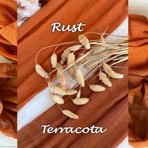 Rust Gauze Table Runner Terracotta Cheese Cloth Table Runner Altar Cloth Boho Wedding Centerpieces for Table Many Colors Rustic Aisle Runner