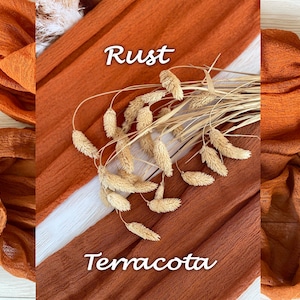 Rust Gauze Table Runner Terracotta Cheese Cloth Table Runner Altar Cloth Boho Wedding Centerpieces for Table Many Colors Rustic Aisle Runner