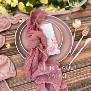 Dusty Rose Wedding Napkin Set of Napkin Cheese Cloth Napkin Boho Wedding Napkin Rustic Wedding Decor CheeseCloth Napkin Table Centerpiece