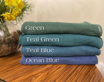 Blue Geen Wedding Ceremony Ideas Cheesecloth Table Runner Hand Dyed Cotton Fabric Boho Gauze Table Centerpiece Baby Shower Party Decoration