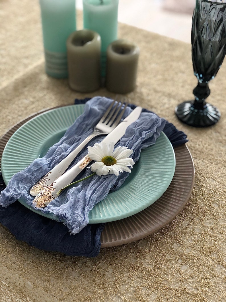 Gauze Napkins Set 4 Color Choice Cheesecloth Tablescape Boho Etsy